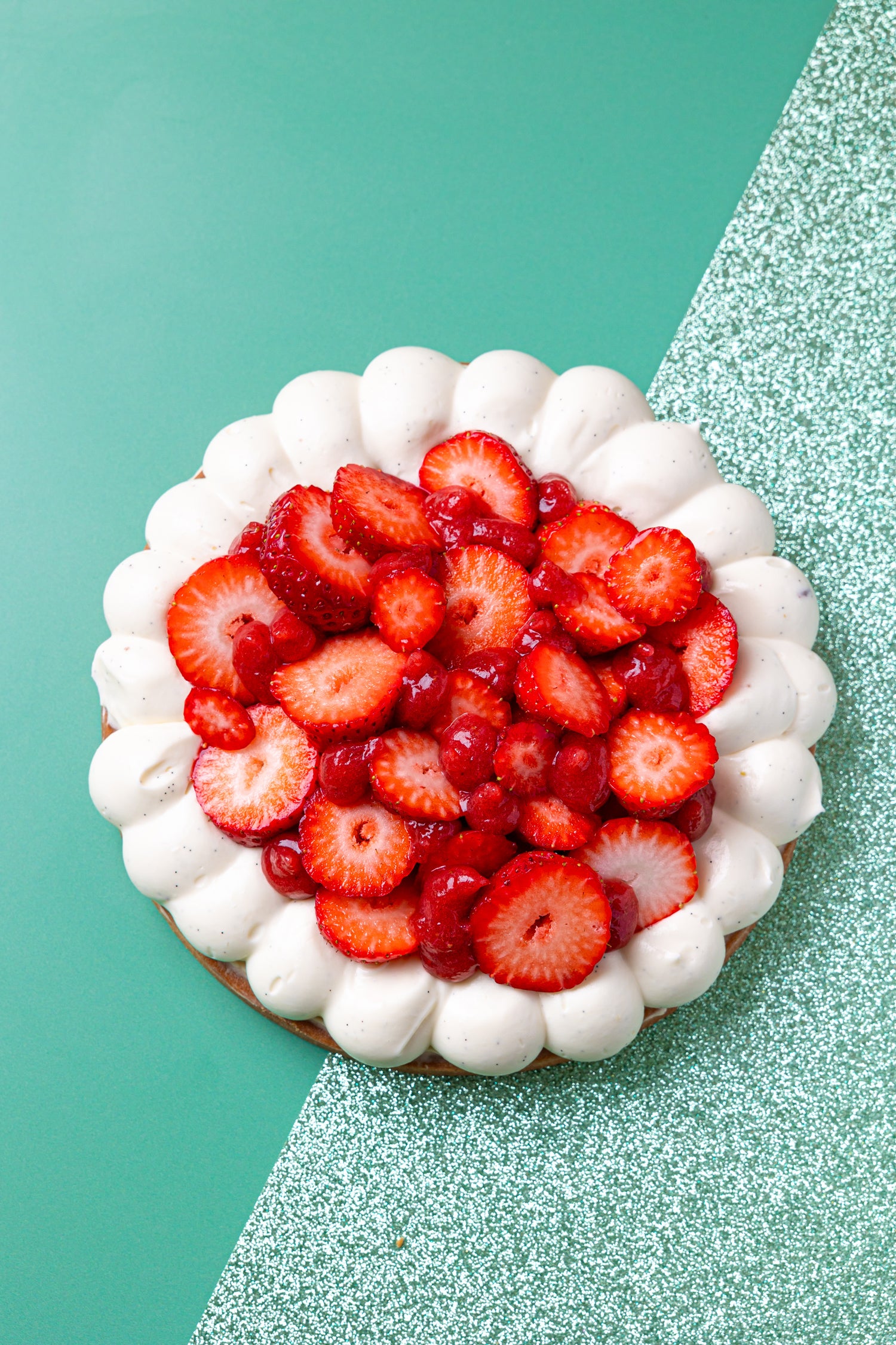 Tarte aux fraises, sucre rousse